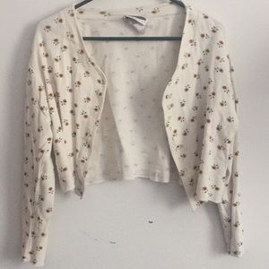 Cropped daisy print cardigan♥️